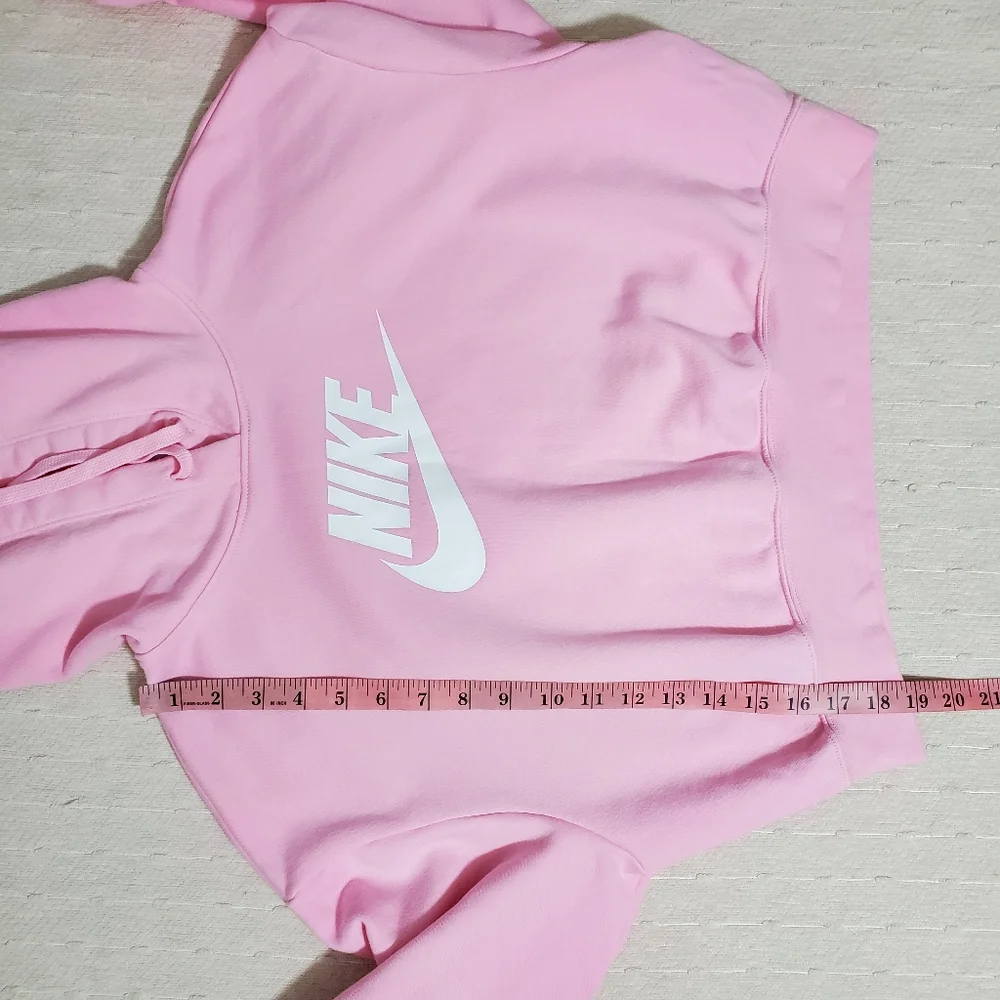 Nike Girl Sportswear Fleece Crop‎ Pink Hoodie. Size: S